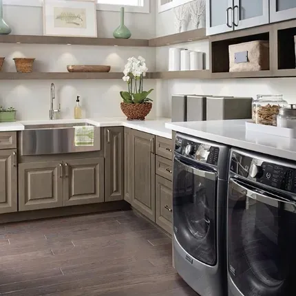 washer and dryer in kitchen